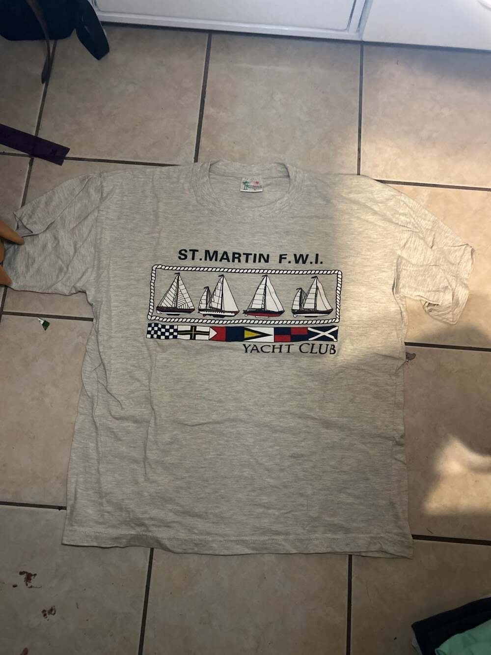 Vintage 90s St. Martin F.W.I. Yacht Club Graphic T-Shirt XL